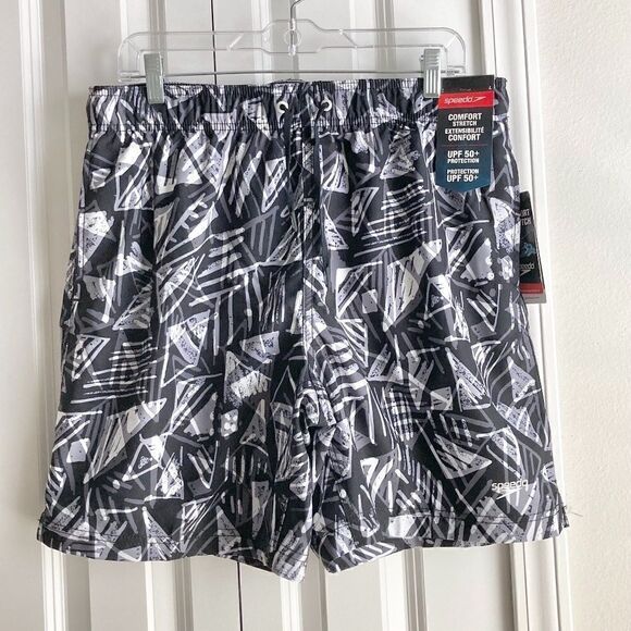 Speedo Men's Comfort Stretch Swim Trunks UPF 50+ NWT size large
